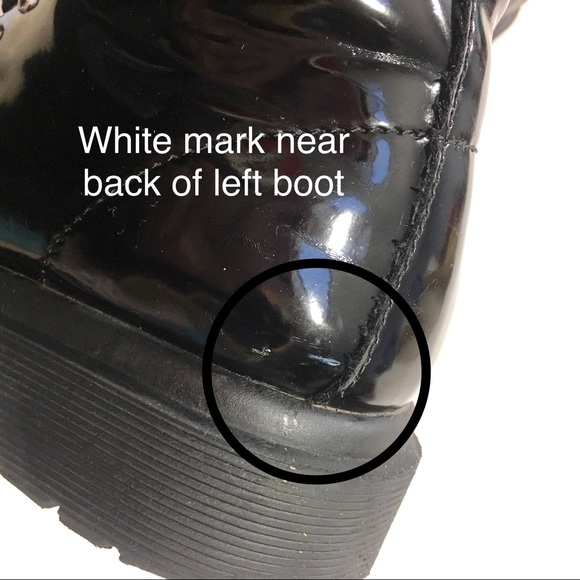 D-Signed Black Patent Leather Studs Combat Boots 3 - Picture 6 of 8